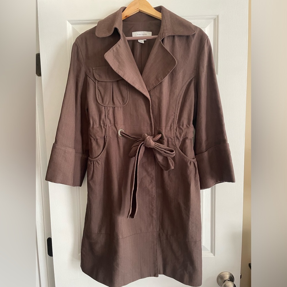 Zara Basic Jacket - Brown- Medium - image 1